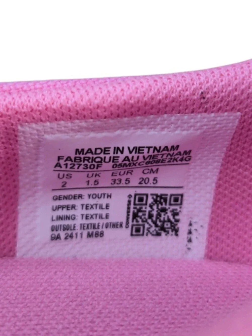 Chuck Taylor All Star Dainty Maryjane in Pink, White, Size 2 Girls New!!